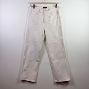 ANN TAYLOR Cream The Straight High‎ Rise Denim Jeans 4P